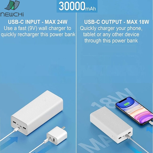 پاوربانک 30000 Xiaomi مدل Mi power Bank 3 Quick Charge Edition PB3018ZM شیائومی فست شارژ